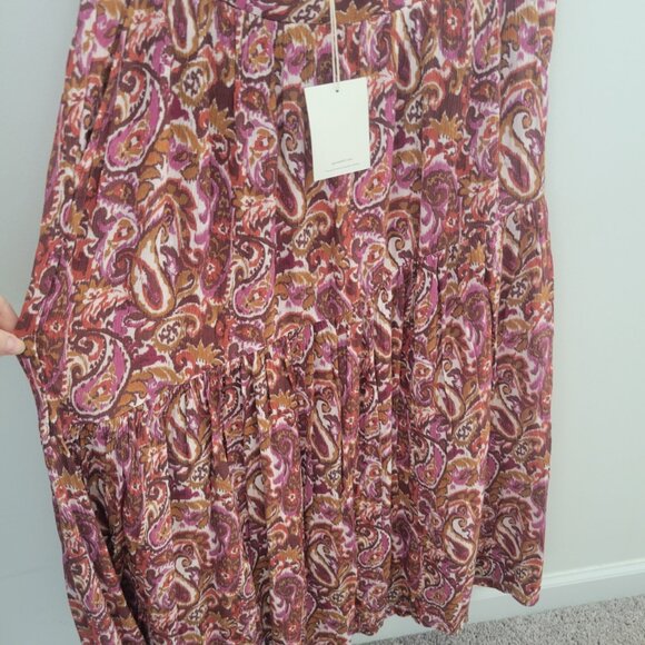 Garnet Hill Mila Crepe Pull On Skirt S Paisley Floral Pockets Cute Summer Maxi - Picture 3 of 8